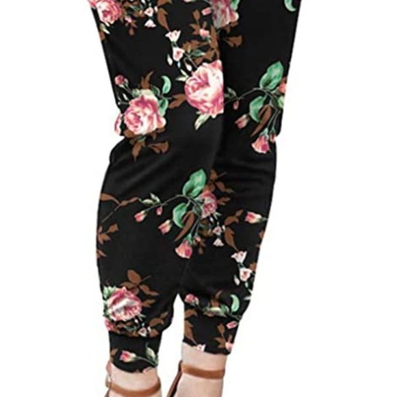 DouBCQ Womens Casual Short Sleeve Jumpsuits Elastic Waist Jumpsuit with Pockets - Picture 3 of 4